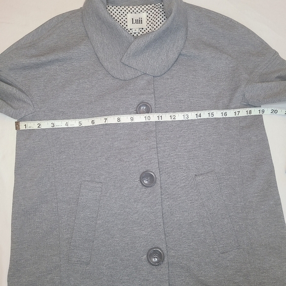 Luii Jacket / Blazer Front Close Knit Gray, Size Small - Picture 12 of 16